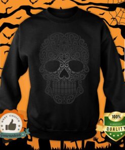 Dark Swirling Sugar Skull Day Of The Dead Muertos Shirt 3