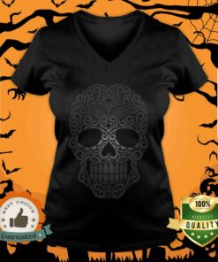 Dark Swirling Sugar Skull Day Of The Dead Muertos Shirt 5