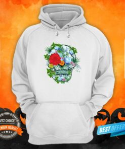 Day Of The Dead Skull Blue Ice Flowers Sugar Skull Shirt