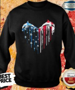 Dolphin Love american flag Shirt 4