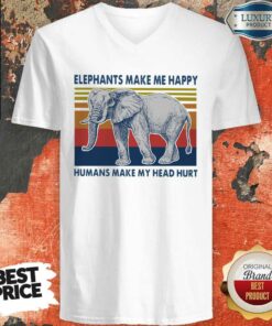 Elephants Make Me Happy Humans Make My Head Hurt Vintage Shirt