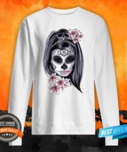 Girl Sugar Skull Dia De Muertos Day Of Dead Shirt 4