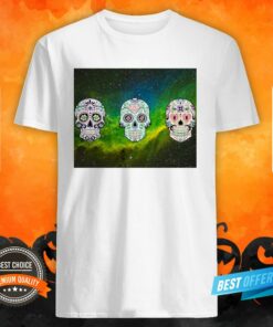 Green Nebula Sugar Skulls Day Of The Dead Shirt