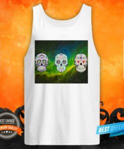 Green Nebula Sugar Skulls Day Of The Dead Shirt
