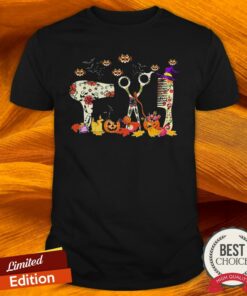 Hair Stylist Witch Pumpkin Happy Halloween Shirt