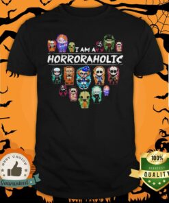 Halloween I Am A Horror Aholic Heart Shirt