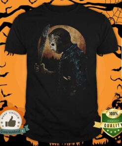 Halloween Michael Myers Holding Knife Moon Shirt