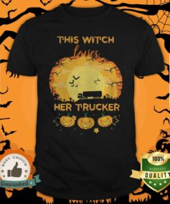 Halloween This Witch Loves Her Trucker Pumpkins Moon Shirt
