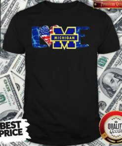 I love Michigan Wolverines Football American Flag Shirt