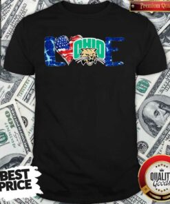I love Ohio Bobcats Football American Flag Shirt