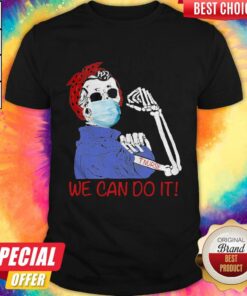 Skeleton Strong Girl Face Mask Tattoo Nurse We Can Do It Shirt