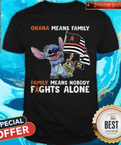 Stitch Ohana Mean Family Fights Alone Multiple Sclerosis Awareness Shirt