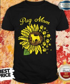 Vip Womens Pug Mom Sunflower Shirt