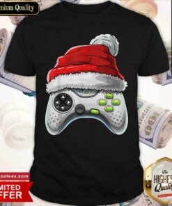 Good Video Game Controller Santa Hat Christmas Shirt
