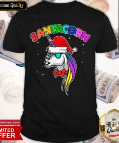 Nice Santacorn Unicorn Santa Hat Christmas Shirt