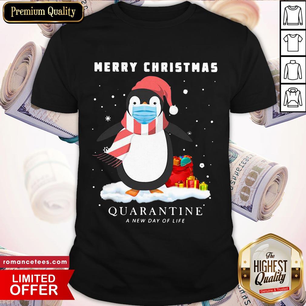 Penguin Face Mask Santa Merry Christmas Quarantine A New Day Of Life Shirt Penguin Face Mask Santa Merry Christmas Quarantine A New Day Of Life Shirt